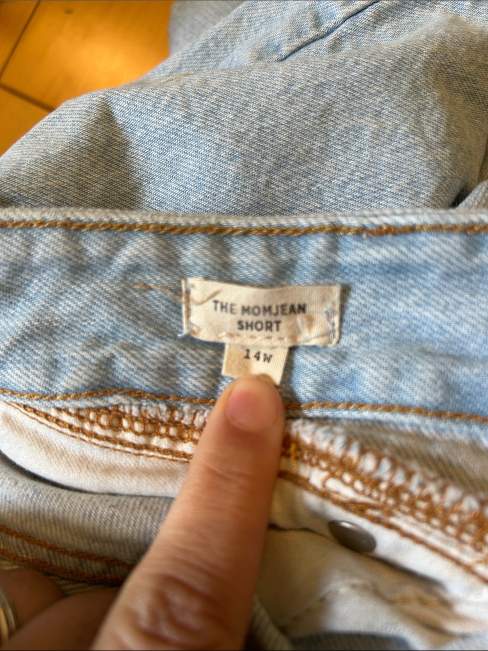 Madewell Light Blue Mom Jean High Rise  Denim Shorts Size 14W - Picture 10 of 10